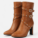 Cassia Bottines Femme Bout Pointu – Talon Très Haut, Finition Élégante & Style Hiver