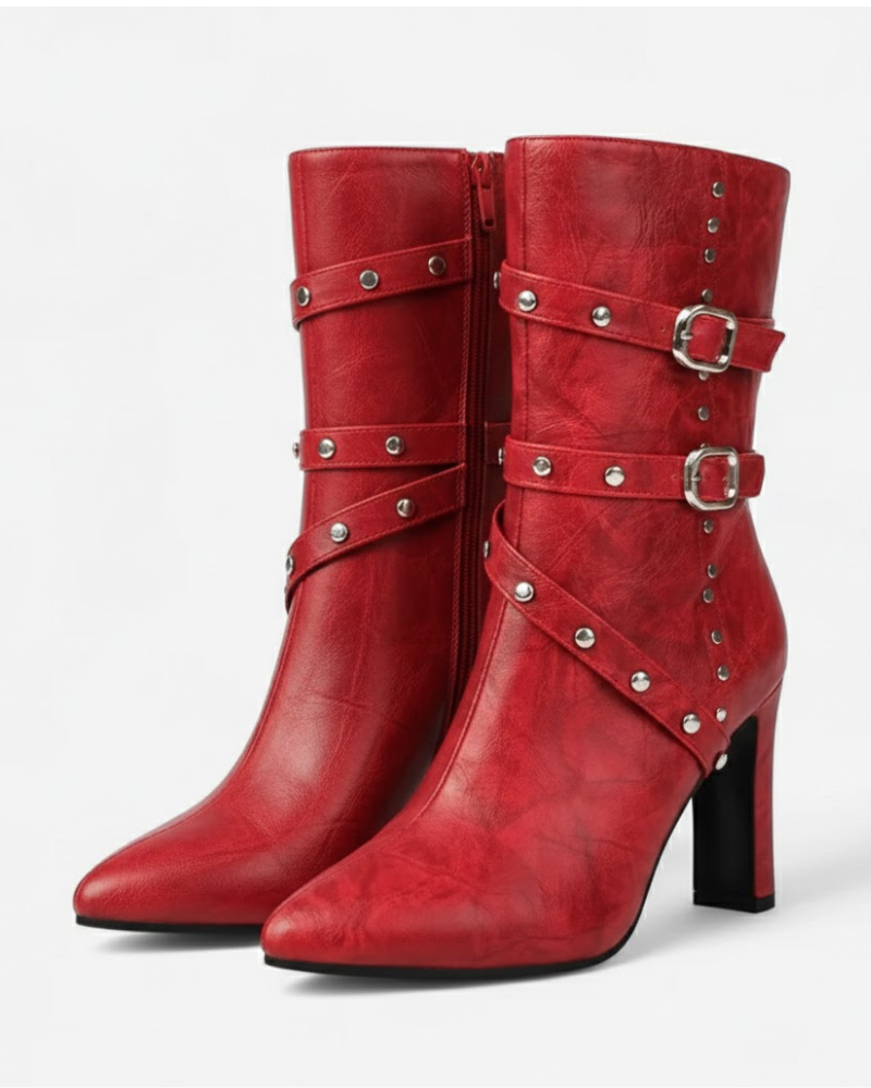 Cassia Bottines Femme Bout Pointu – Talon Très Haut, Finition Élégante & Style Hiver