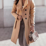 Remy Manteau Long Femme – Coupe Structurée, Ceinture Ajustable & Style Élégant