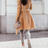 Remy Manteau Long Femme – Coupe Structurée, Ceinture Ajustable & Style Élégant