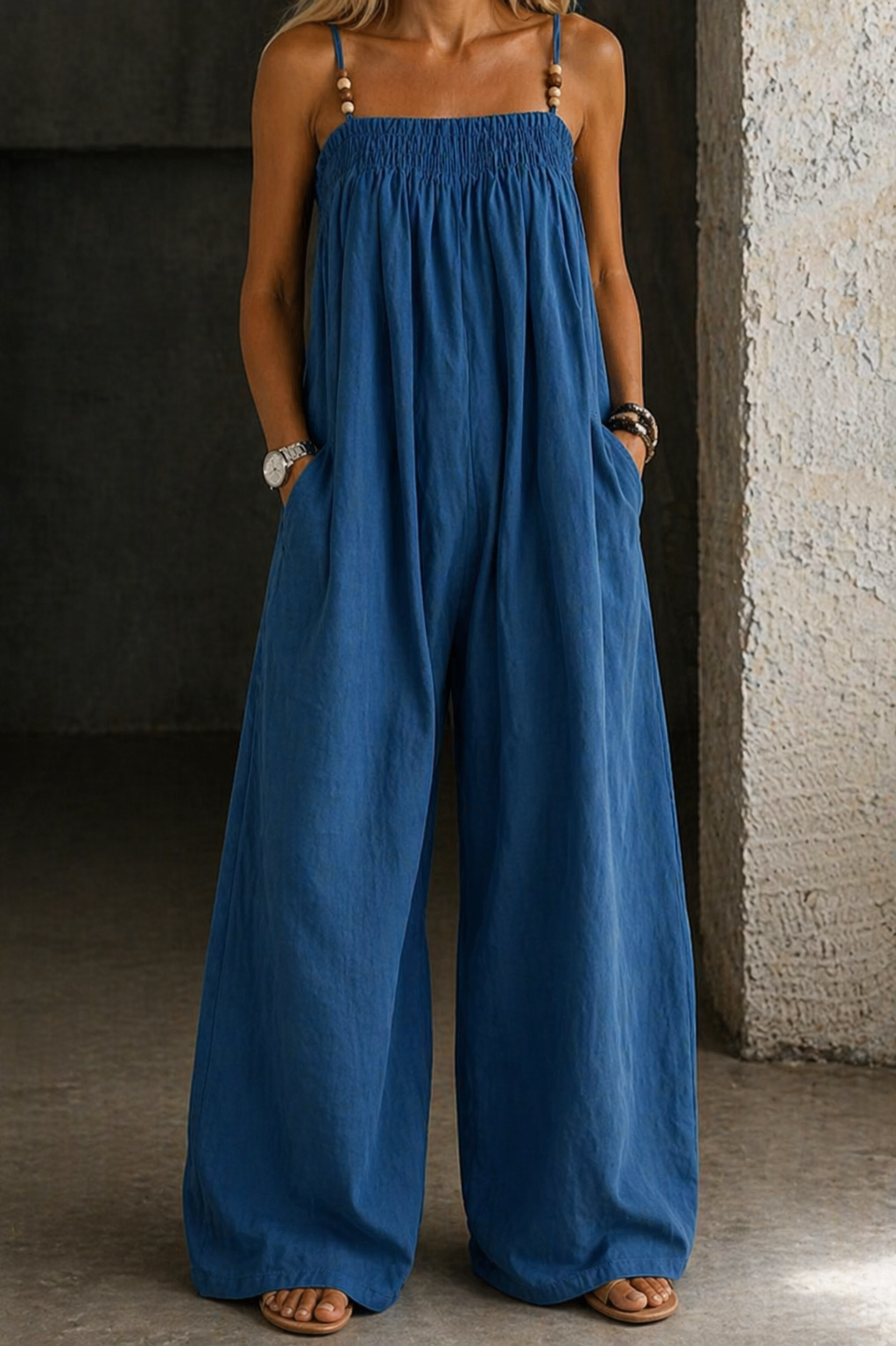 Monica - combinaison en denim à jambes larges pour femme