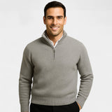 Archer Pull Homme Quart Zippé – Coton Mélangé Épais, Col Montant, Style Élégant Hiver