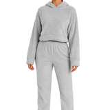 Louna Ensemble Loungewear Femme – Teddy Fleece Doux, Coupe Oversize & Confort Chaud