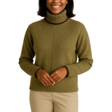 Liv Pull Femme Col Roulé Cachemire – Pull Luxe en Mélange Laine Doux Coupe Regular Élégante