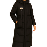 Jules Manteau Femme Matelassé Oversize Long – Doudoune Chaude avec Capuche & Coupe Ample