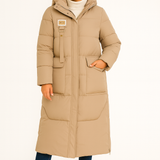 Jules Manteau Femme Matelassé Oversize Long – Doudoune Chaude avec Capuche & Coupe Ample