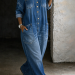 Sophia - salopette en denim à épaules dénudées pour femme - vue 3