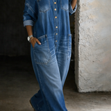 Sophia - salopette en denim à épaules dénudées pour femme - vue 3
