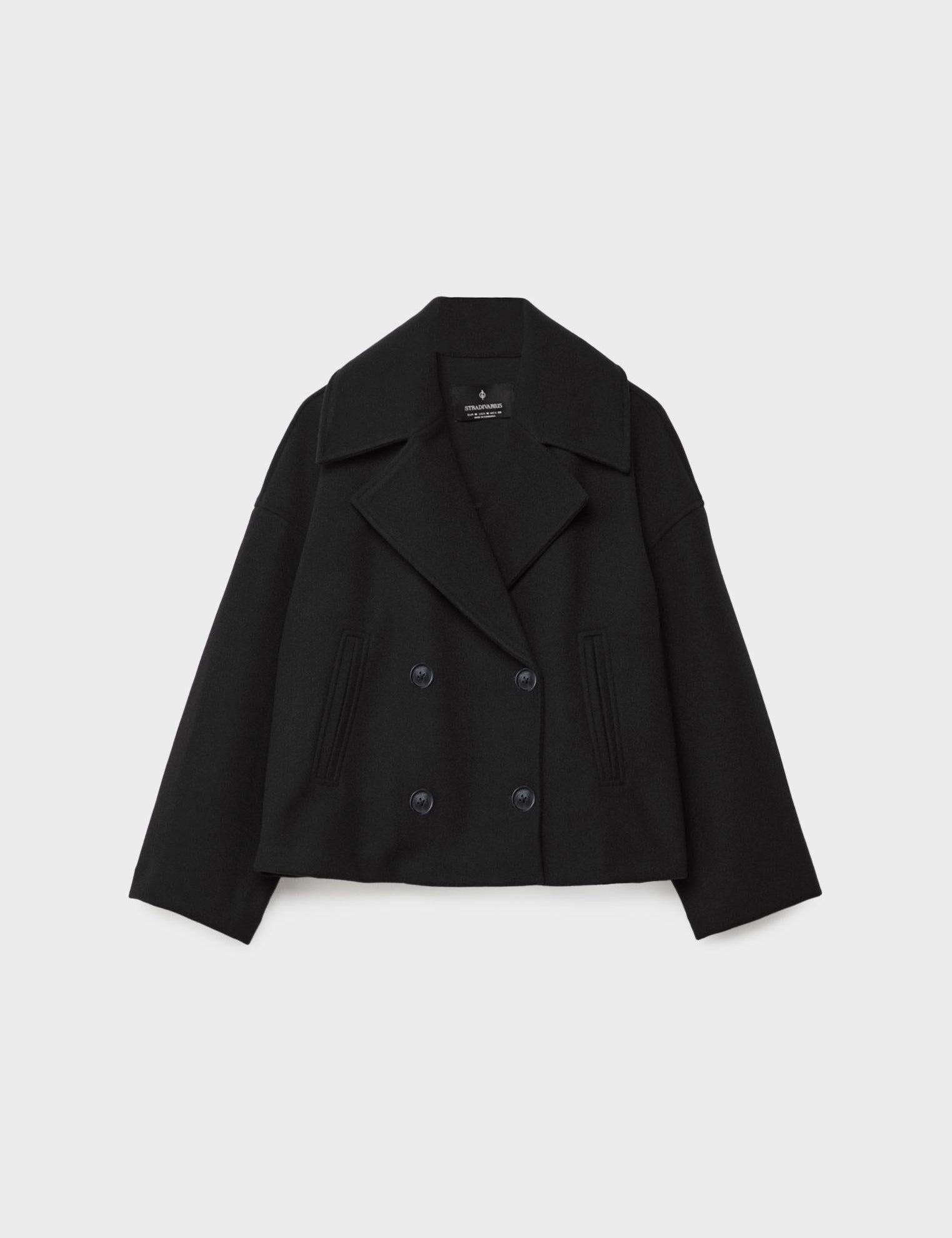 Olivia Femme Manteau – Chic Manteau Court Croisé à Boutons Élégants & Style Moderne