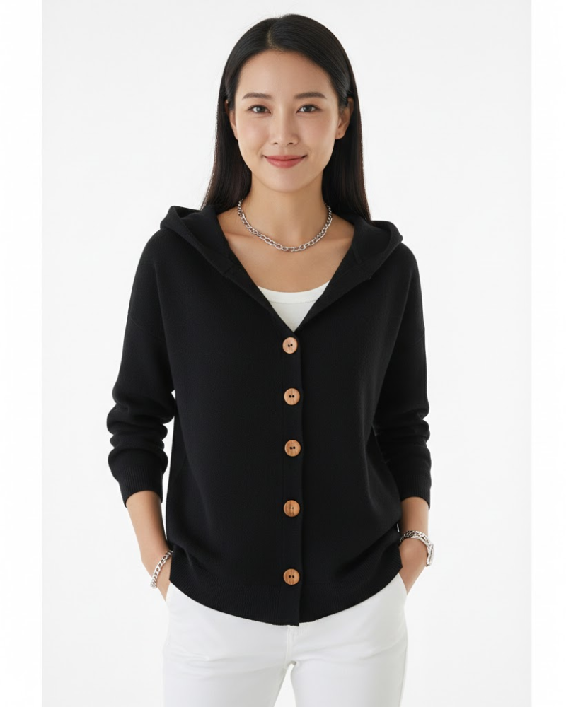 Ciela Pull à Capuche Femme – Maille Douce, Coupe Ajustée & Style Décontracté Hiver