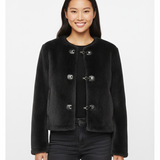 Cleo Veste Fausse Fourrure Femme – Boutons Toggle, Taille Ceinturée & Style Élégant