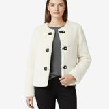 Cleo Veste Fausse Fourrure Femme – Boutons Toggle, Taille Ceinturée & Style Élégant