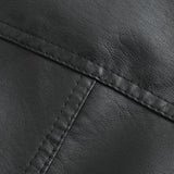 Janiyah Veste Femme en Cuir – Col Montant Chic, Fermetures Éclair & Style Moderne Élégant