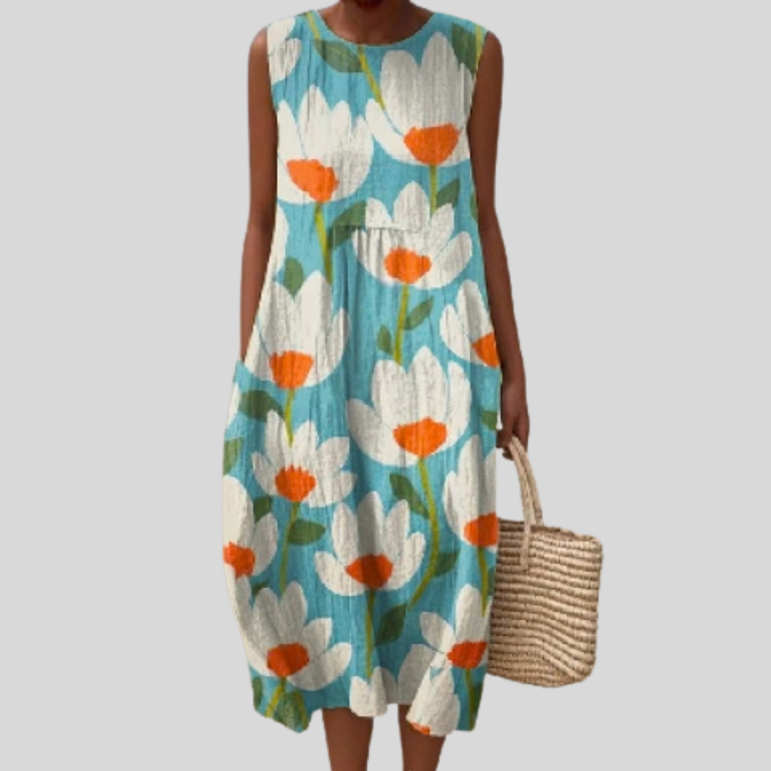 Mariette - robe fluide et confortable pour femme, longueur midi