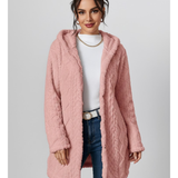 Coraline Cardigan Polaire Femme– Maille Épaisse, Texture Relief & Confort Hiver