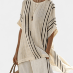 Marceline - Ensemble haut oversize rayé & pantalon palazzo