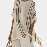 Marceline - Ensemble haut oversize rayé & pantalon palazzo