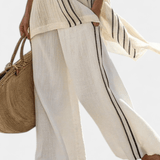 Marceline - Ensemble haut oversize rayé & pantalon palazzo