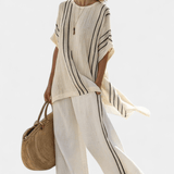 Marceline - Ensemble haut oversize rayé & pantalon palazzo