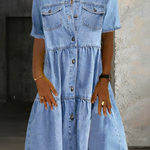 Sofía - robe midi en jean décontractée pour femme - vue 2