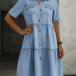 Sofía - robe midi en jean décontractée pour femme - vue 3