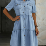 Sofía - robe midi en jean décontractée pour femme - vue 3
