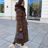 Eleva Manteau Long Femme – Veste Hiver Chaude Déperlante avec Capuche & Coupe Élégante