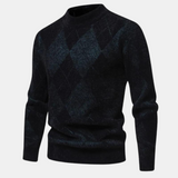 Mick Pull Homme Motif Carreaux – Tricot Classique en Laine Mélangée Élégante