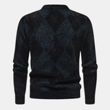 Mick Pull Homme Motif Carreaux – Tricot Classique en Laine Mélangée Élégante