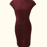 Mylène Robe Midi Femme – Élégante Coupe Flatteuse & Col Rond, Disponible en Plusieurs Couleurs