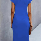 Mylène Robe Midi Femme – Élégante Coupe Flatteuse & Col Rond, Disponible en Plusieurs Couleurs