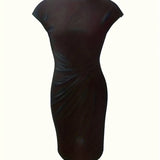 Mylène Robe Midi Femme – Élégante Coupe Flatteuse & Col Rond, Disponible en Plusieurs Couleurs