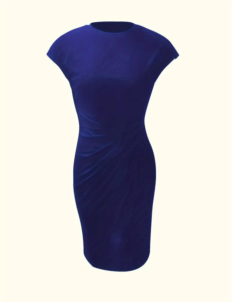 Mylène Robe Midi Femme – Élégante Coupe Flatteuse & Col Rond, Disponible en Plusieurs Couleurs