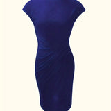 Mylène Robe Midi Femme – Élégante Coupe Flatteuse & Col Rond, Disponible en Plusieurs Couleurs