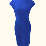 Mylène Robe Midi Femme – Élégante Coupe Flatteuse & Col Rond, Disponible en Plusieurs Couleurs