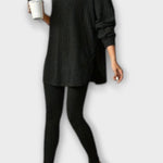 Flavienne - Ensemble haut long côtelé & legging