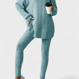 Flavienne - Ensemble haut long côtelé & legging
