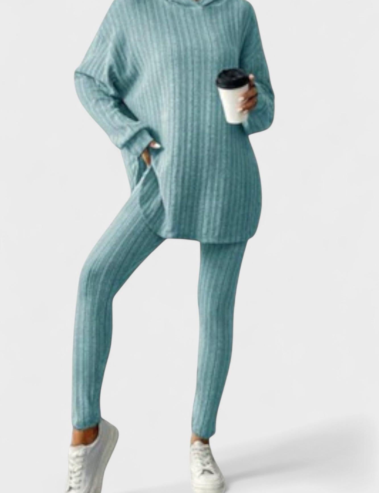 Flavienne - Ensemble haut long côtelé & legging