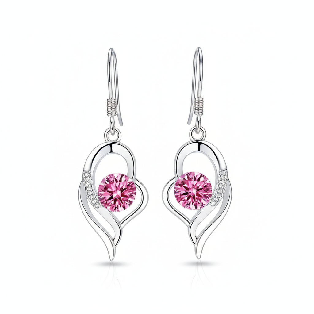 Eterna, boucles d'oreilles pendantes en forme de cœur - vue d'ensemble