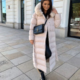 Eleva Manteau Long Femme – Veste Hiver Chaude Déperlante avec Capuche & Coupe Élégante