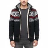 Moris Gilet Fleece Homme – Veste Jacquard Hiver à Col Haut & Motifs Scandinaves