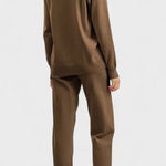 Clémence - Ensemble pull en maille col V & pantalon