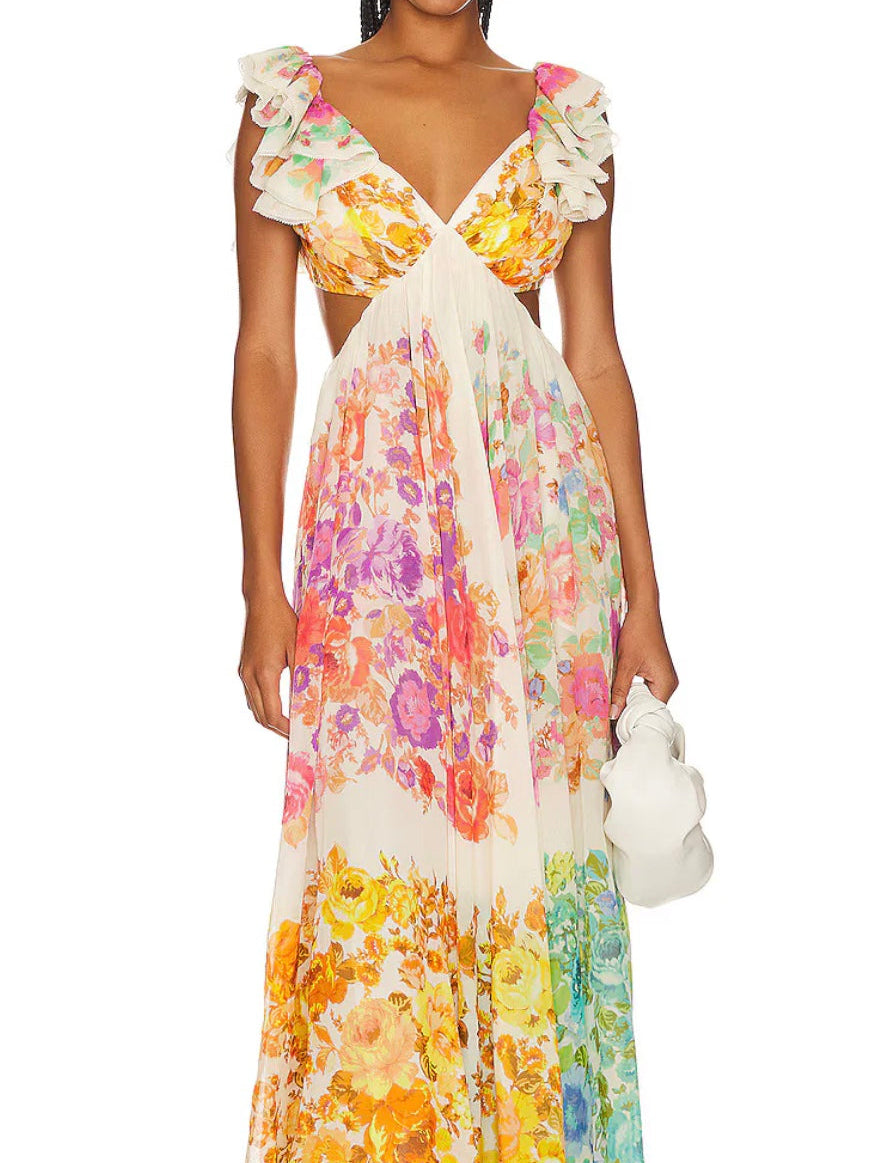 Blythe Robe d’Été Fleurie – Tissu Léger, Coupe Fluide & Design Polyvalent pour Femmes