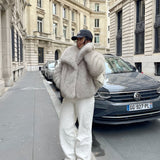 Julien Manteau Faux-Fur Femme – Veste Hiver Douce & Chaude avec Coupe Décontractée Élégante