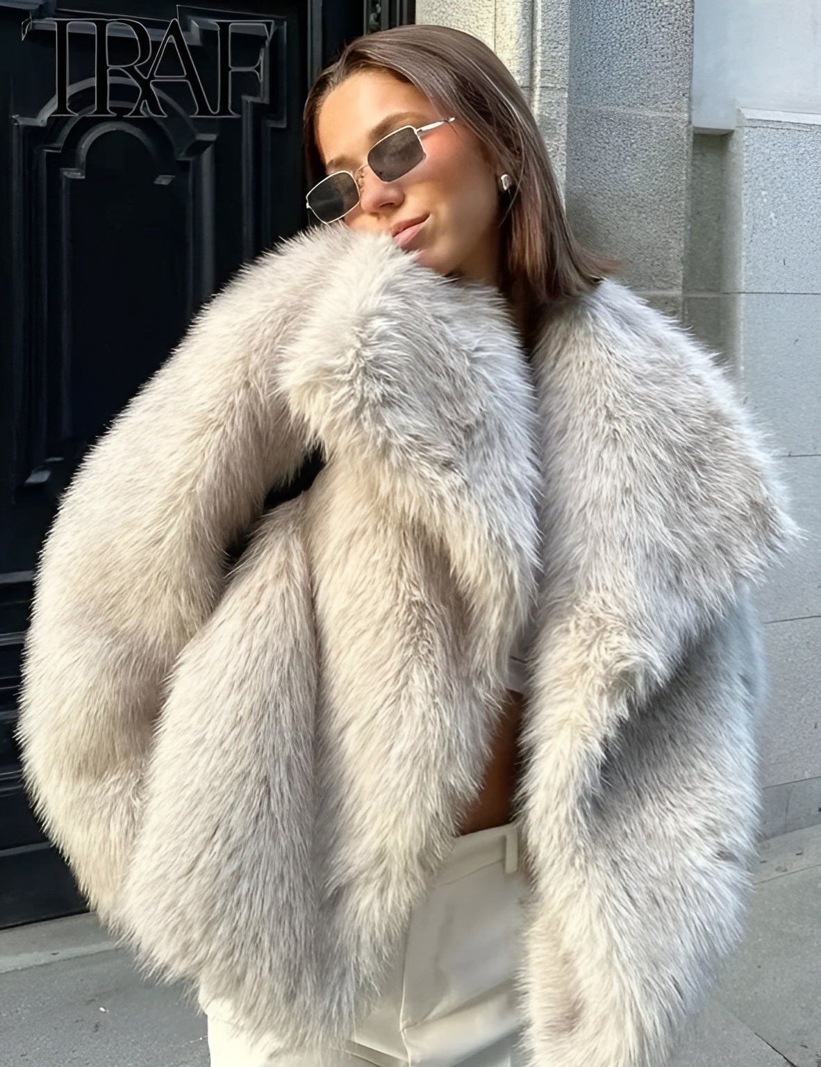Julien Manteau Faux-Fur Femme – Veste Hiver Douce & Chaude avec Coupe Décontractée Élégante