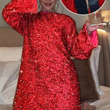 Gloria Robe de Soirée Femme – Robe Pailletée Élégante avec Coupe Ajustée & Détail Nœud