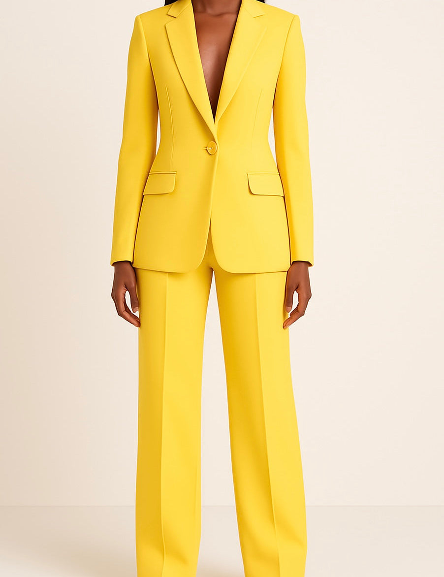 Lyla Ensemble Femme – Tailleur Pantalon Satiné Élégant à Coupe Ample & Style Moderne