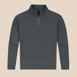 Ashford Pull Homme Demi-Zip – Maille Côtelée, Coupe Ajustée & Style Moderne