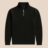 Ashford Pull Homme Demi-Zip – Maille Côtelée, Coupe Ajustée & Style Moderne