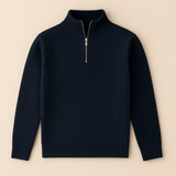 Ashford Pull Homme Demi-Zip – Maille Côtelée, Coupe Ajustée & Style Moderne